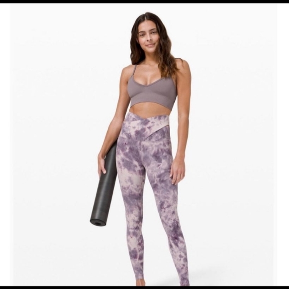 LULULEMON ATHLETICA Align Cross Cross Diamond Dye Purple Leggings - Size 8 - Picture 1 of 10
